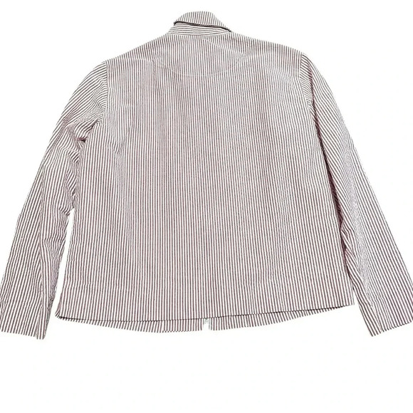 Garnet hill• Red and white striped zipper top size 4 100% cotton blouse - Picture 2 of 10